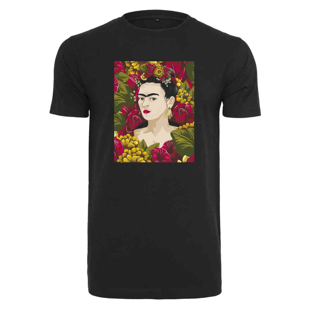 Merchcode - Frida Kahlo Portrait Dames Tshirt - Zwart